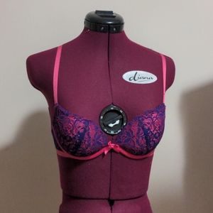 Indigo and hot pink bra
